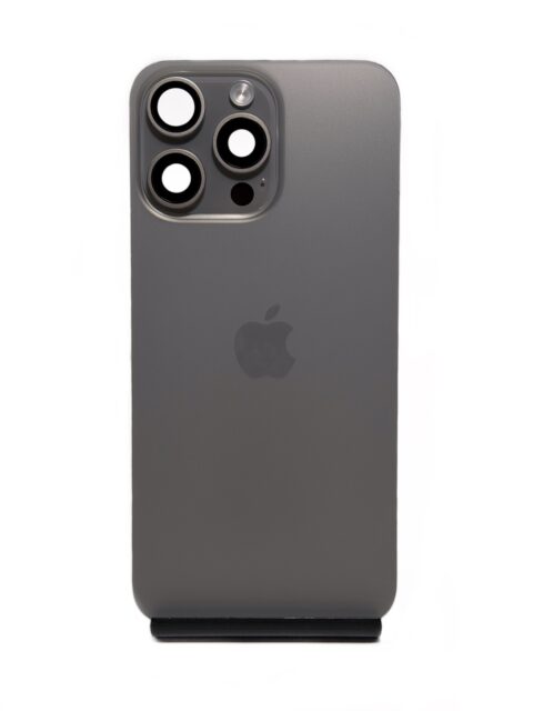 Задняя крышка для iPhone 15 Pro Max Натуральный титан Natural Titanium 5-/5 (Оригинал, в сборе)